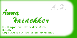 anna haidekker business card